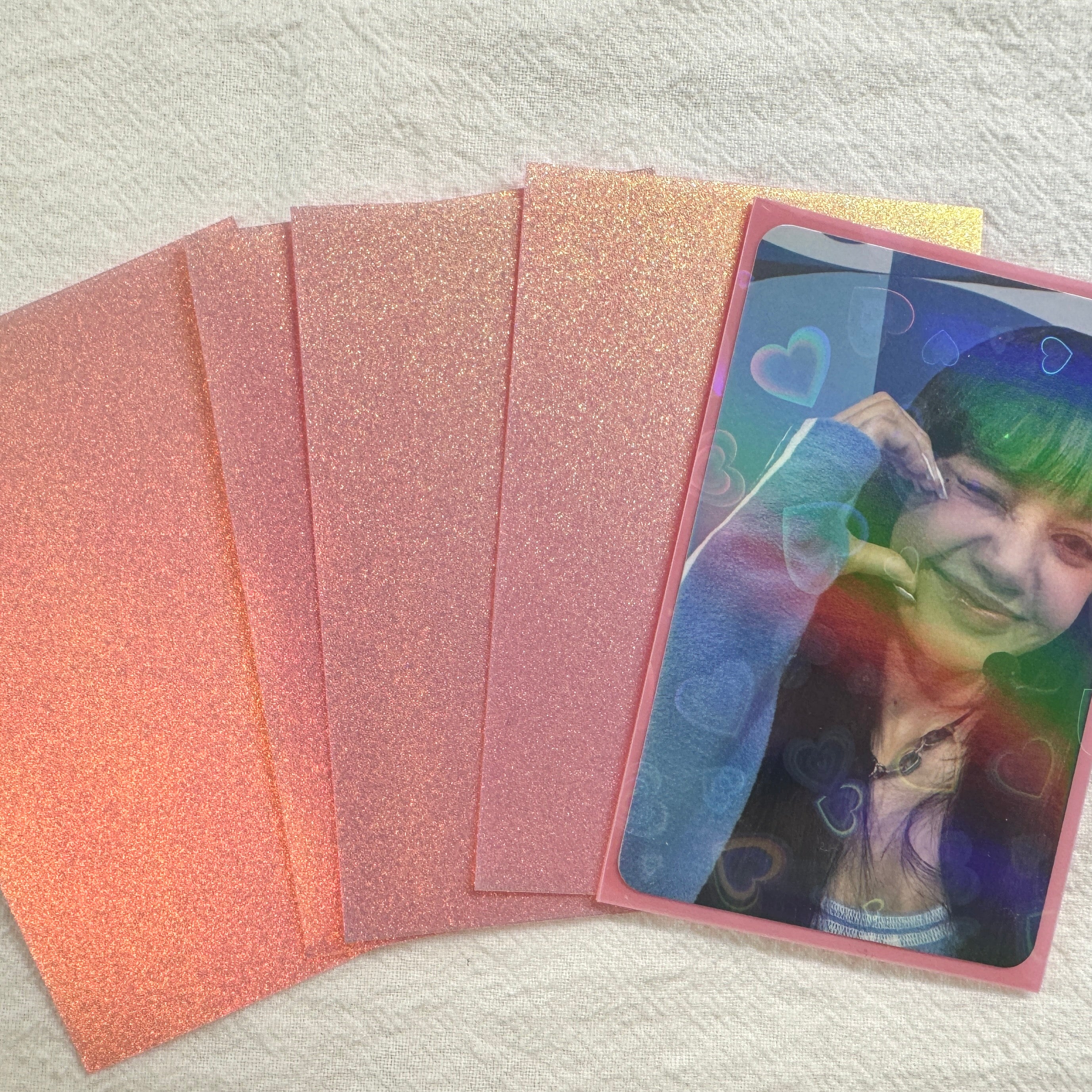 glitter card sleeves Pack 2.4 3.6 in 61 91 mm Glittery Love Heart Plastic Photocard Protective Holders from Dhgate Other Office & School Supplies Transform your trading cards with Prismatic Defender Holographic Perfect Fits Holographic Card Sleeves 100ct Perfect