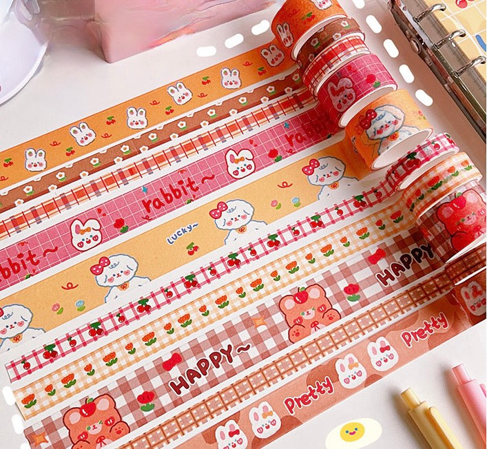 kawaii washi tape, fun sticker note, mood tracker, PET tape