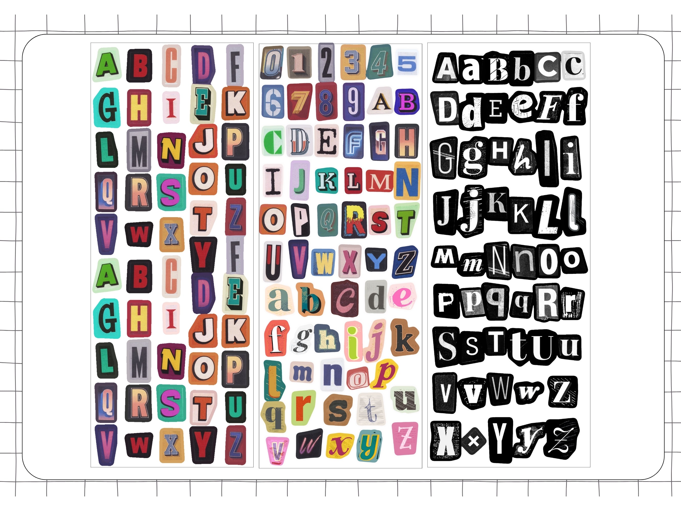 Ransom Note Letters Sticker/ Bujo Scrapbooking Deco Stickers