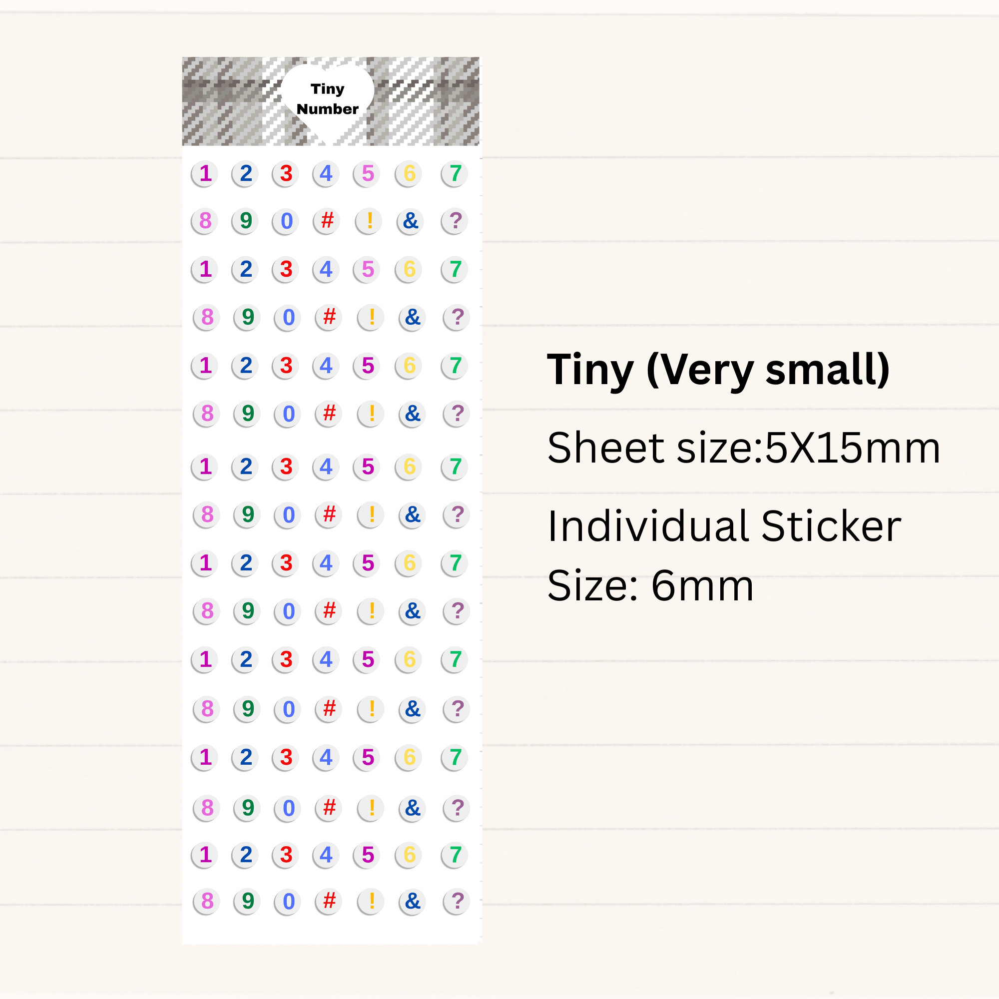 Handmade Color Little beads Numbers Sticker