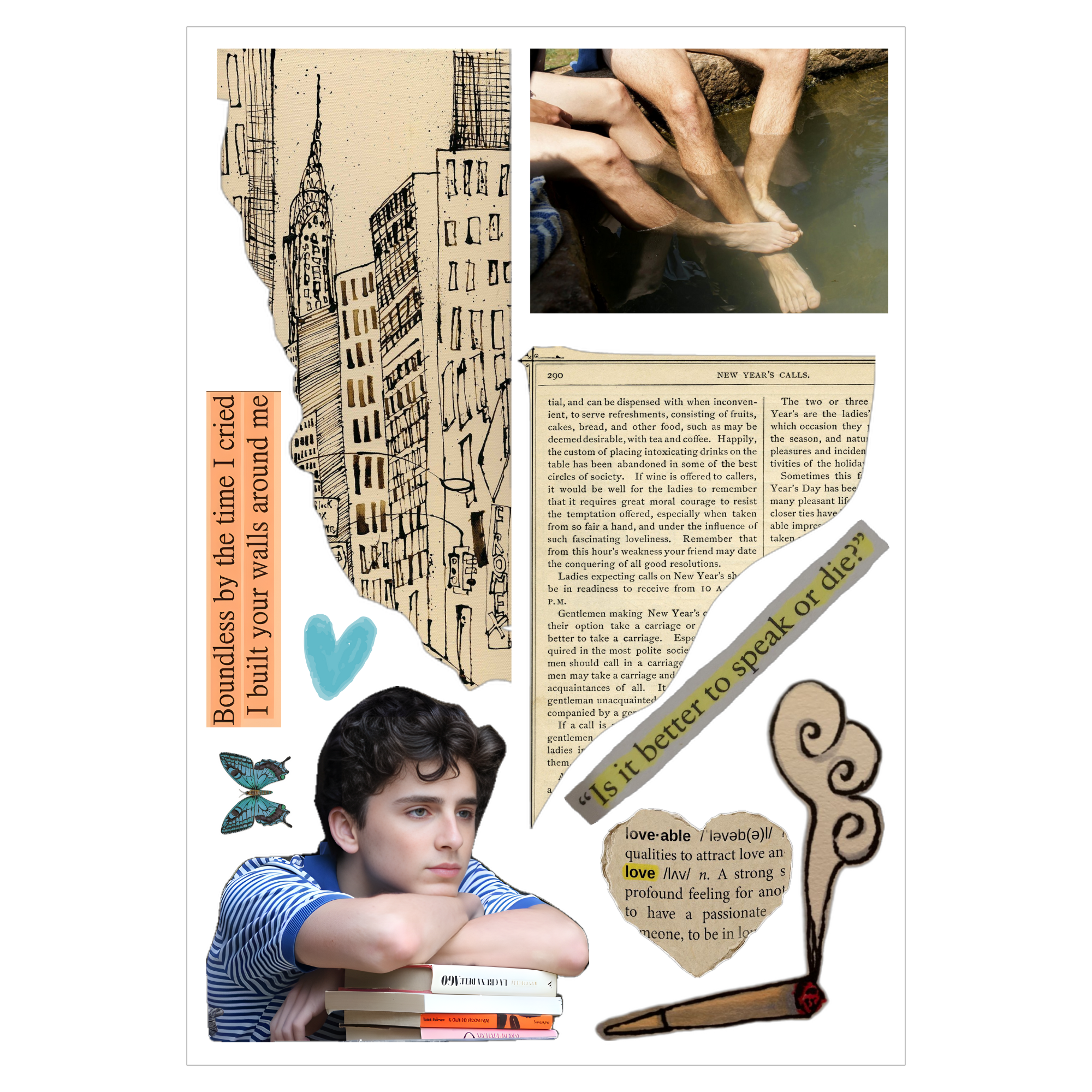 Set of 6 Sheets CMBYN Inspired Sticker Pack