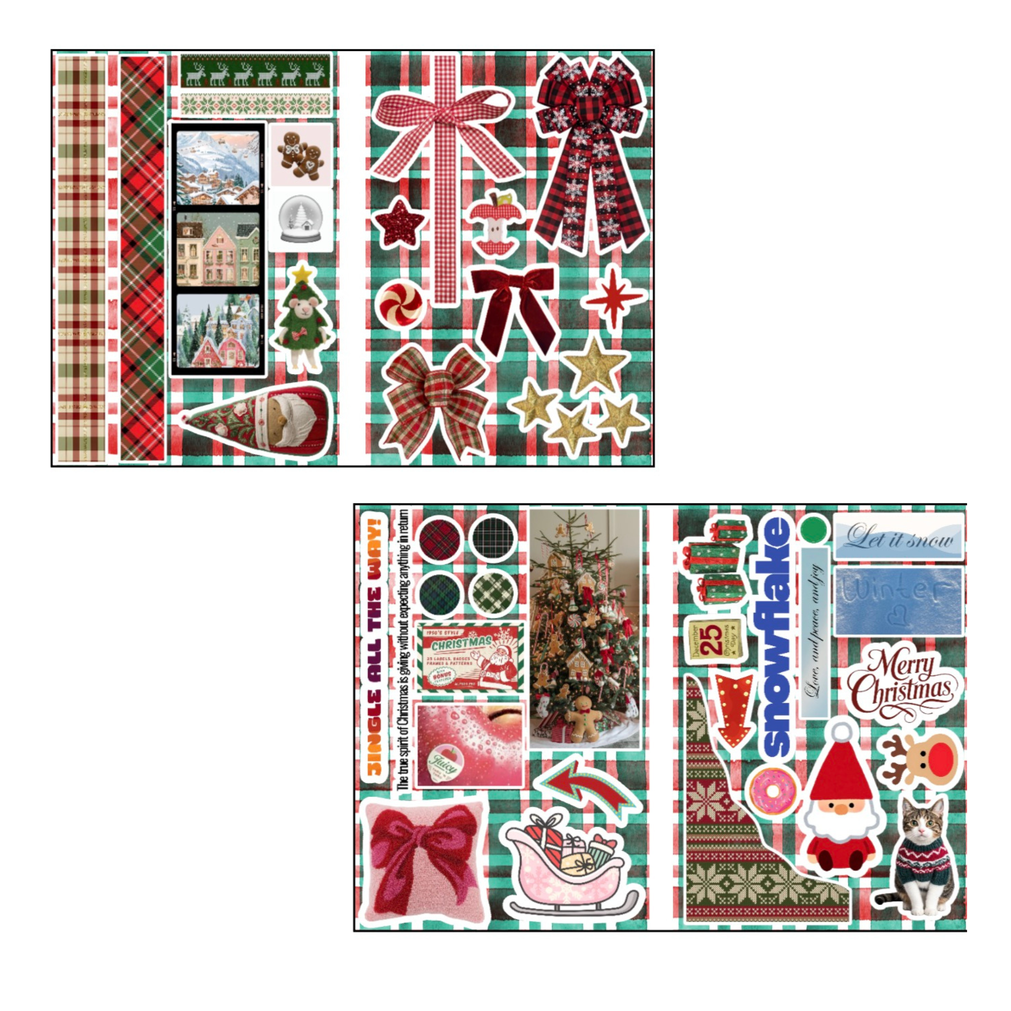 Set of 15 Sheets Scrapbooking Sticker Christmas Vibe