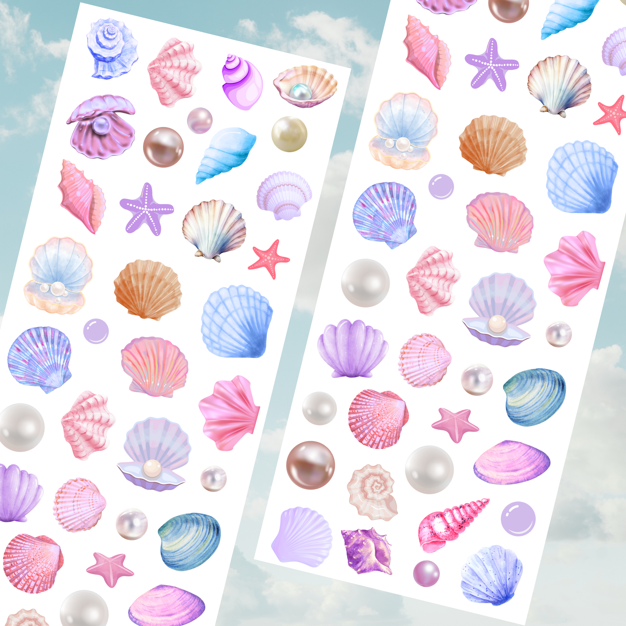 Clam Shell Sticker Ocean Clam Sticker Sheet