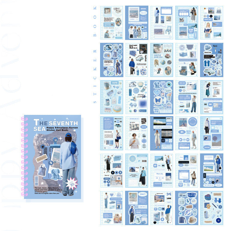 30 Pages Romance Coil Sticker Book