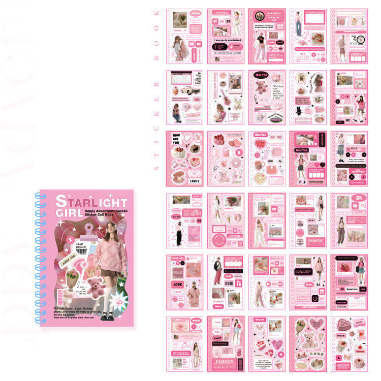 30 Pages Romance Coil Sticker Book
