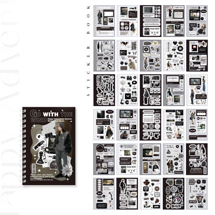 30 Pages Romance Coil Sticker Book