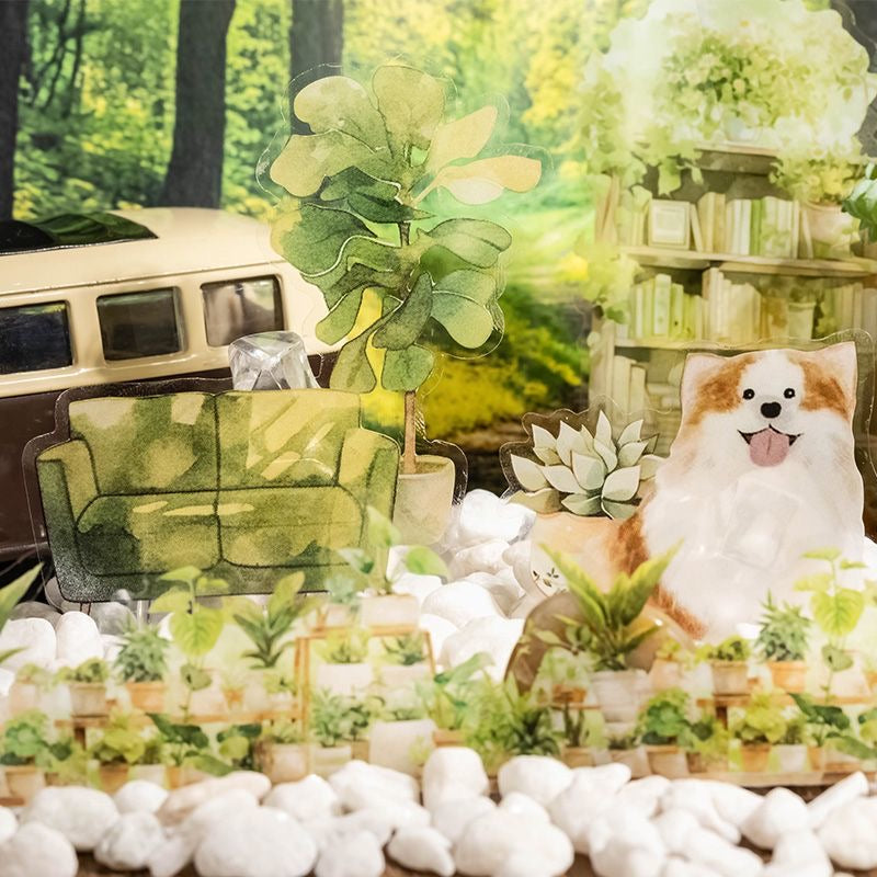 20 Pages PET Flower Plants Sticker Book