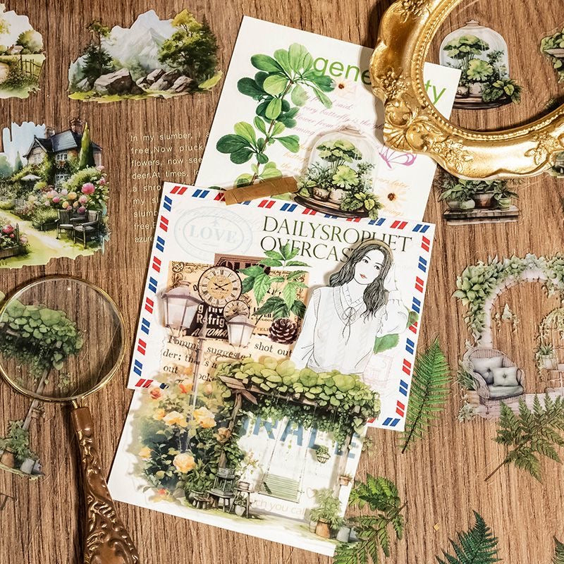 20 Pages PET Flower Plants Sticker Book