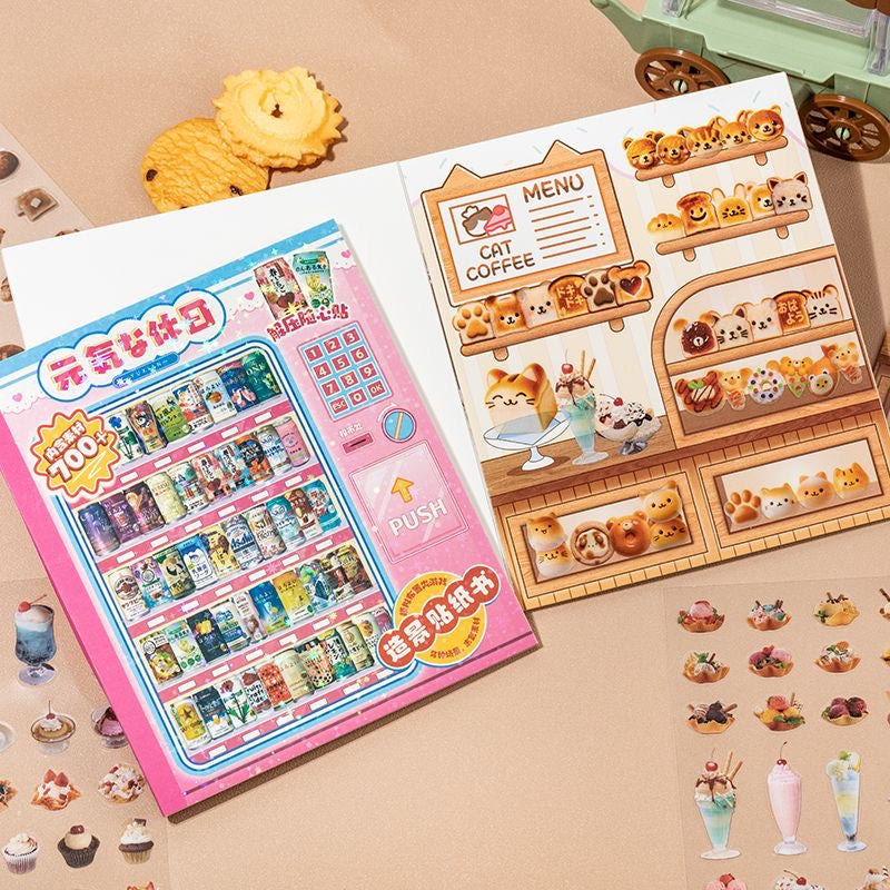 Beverage and Snacks Vending Machine Sticker Book