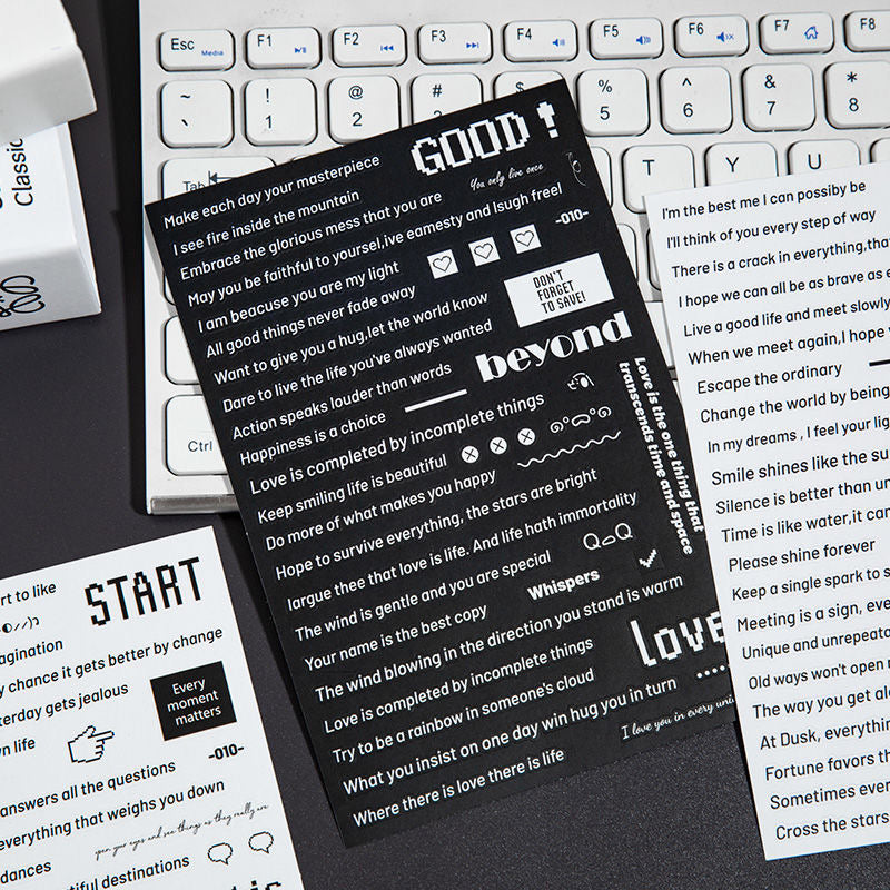 Between the Lines Series INS-style Text Themed Stickers for Journals