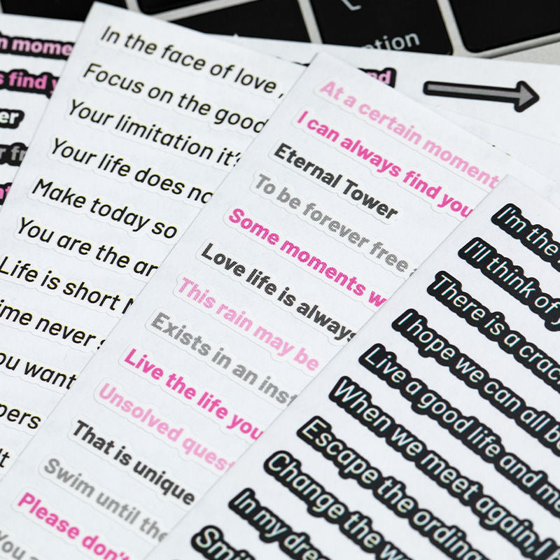 Between the Lines Series INS-style Text Themed Stickers for Journals