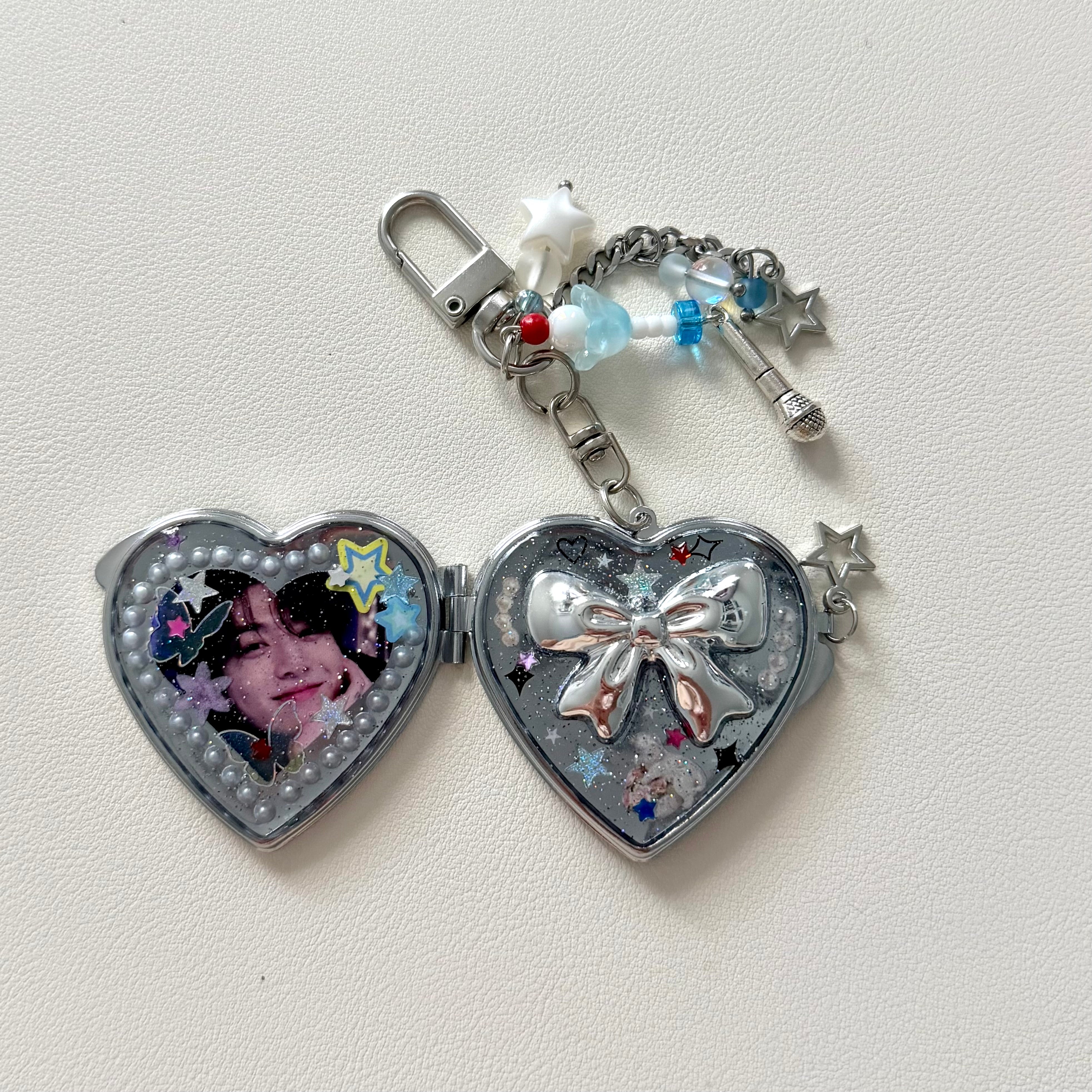 Heart Pocket Mirror Keychain