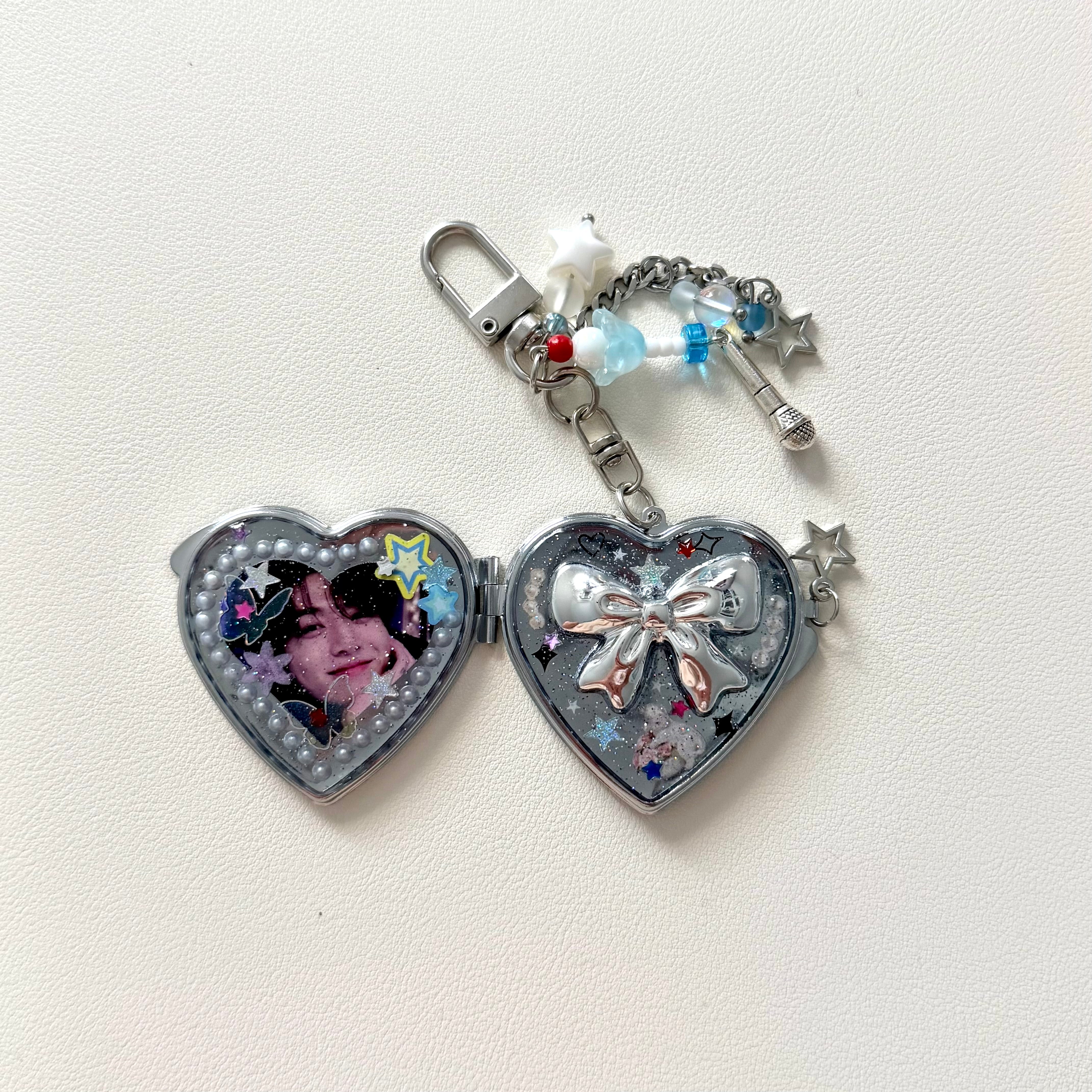 Heart Pocket Mirror Keychain