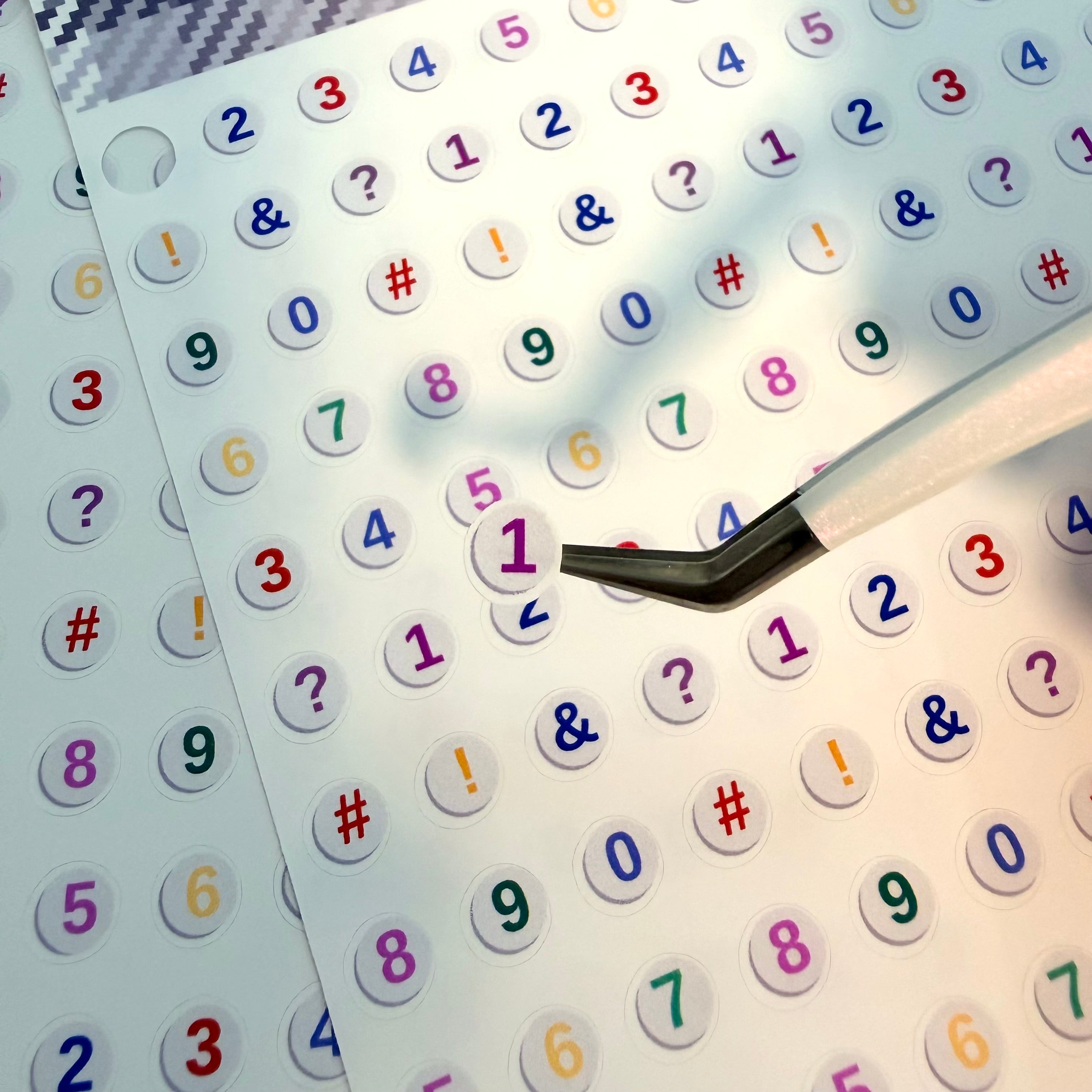 Handmade Color Little beads Numbers Sticker