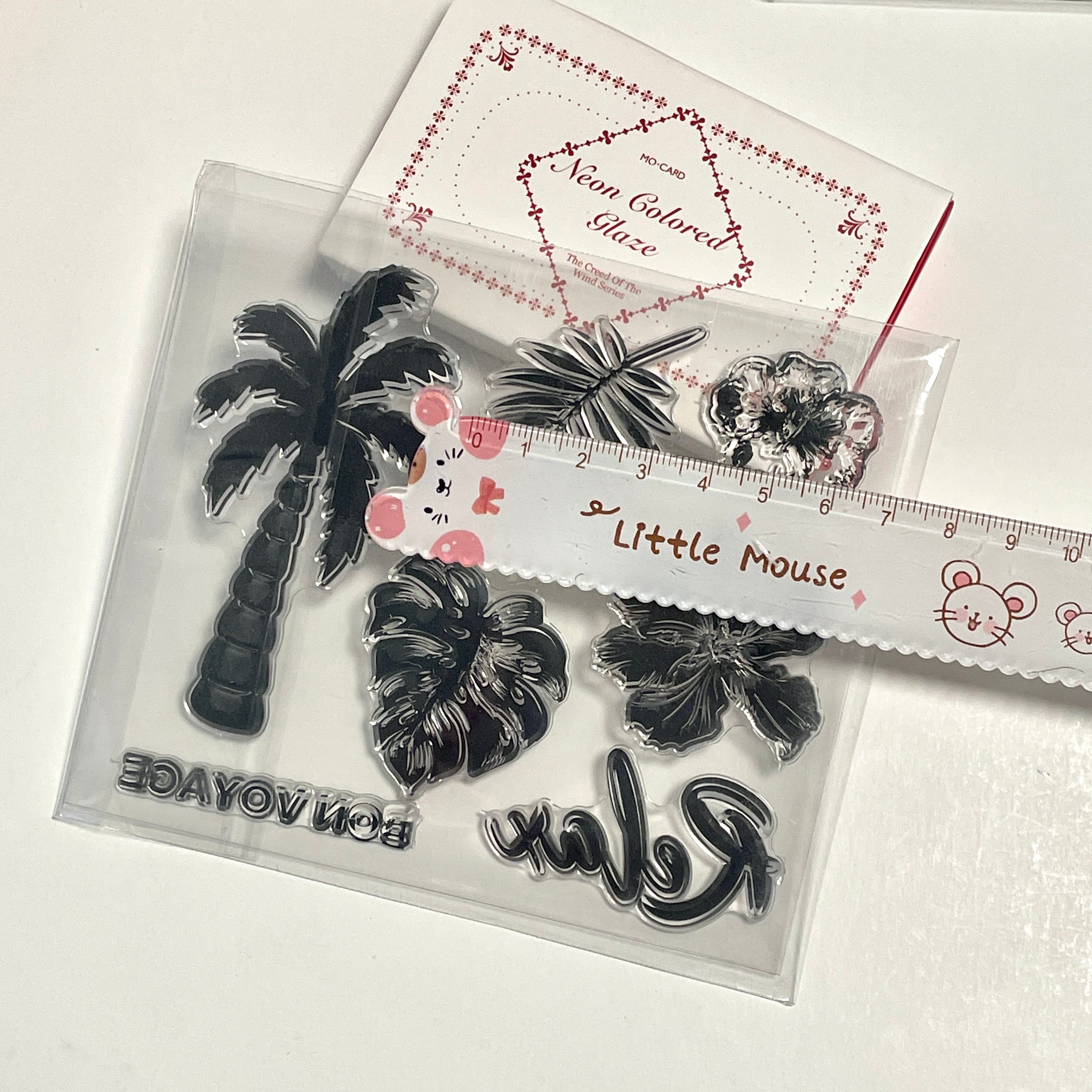 Monstera plant clear stamp set, floral stamps, card making stamp