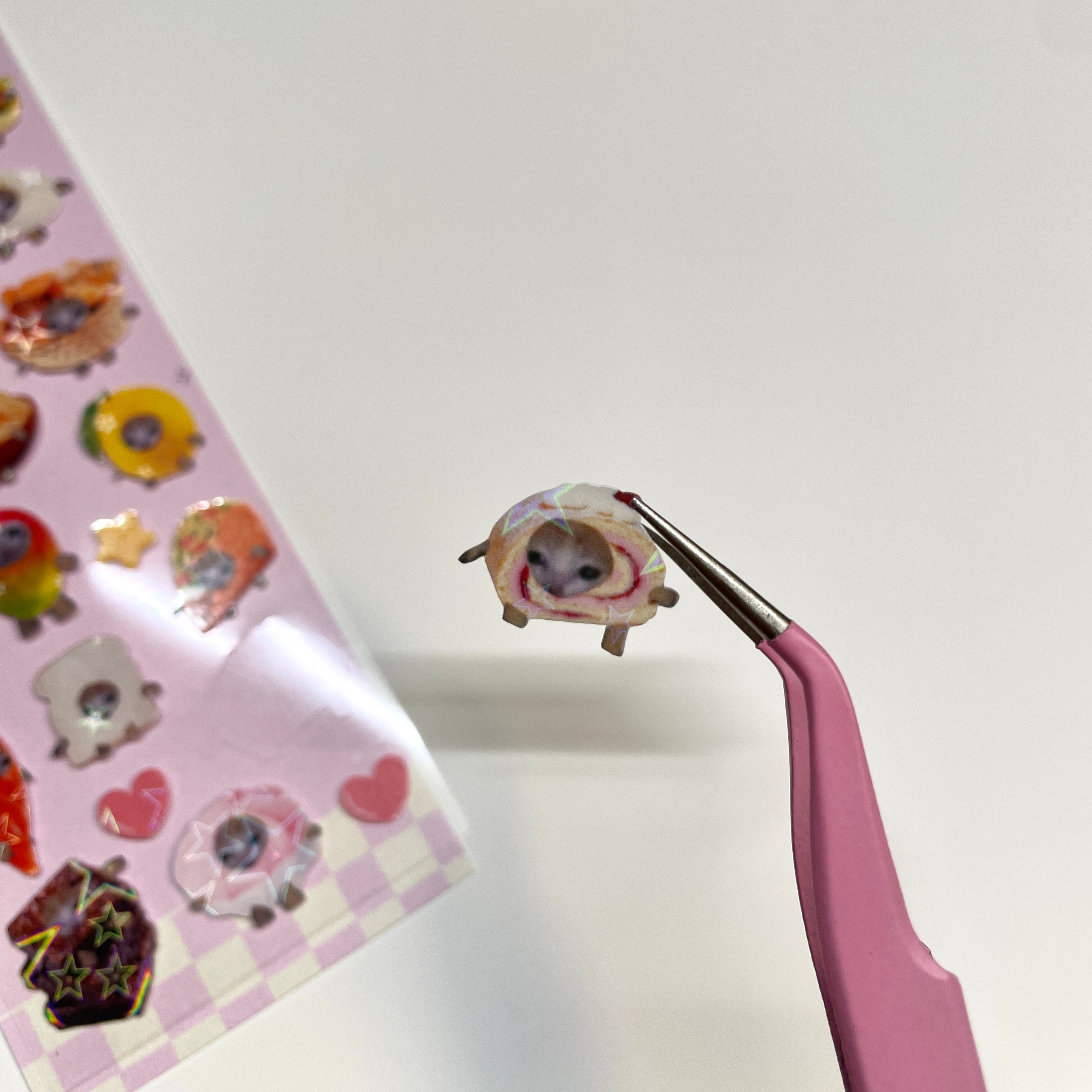 Kawaii Snack Cat Sticker Sheet