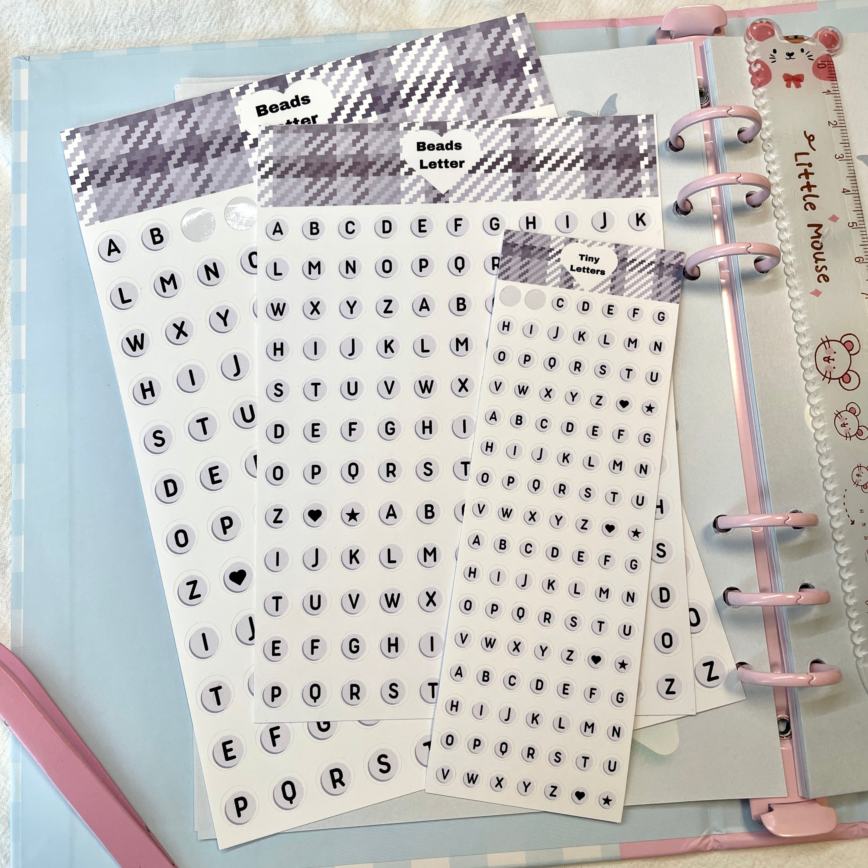 Little beads Alphabet Letter Sticker