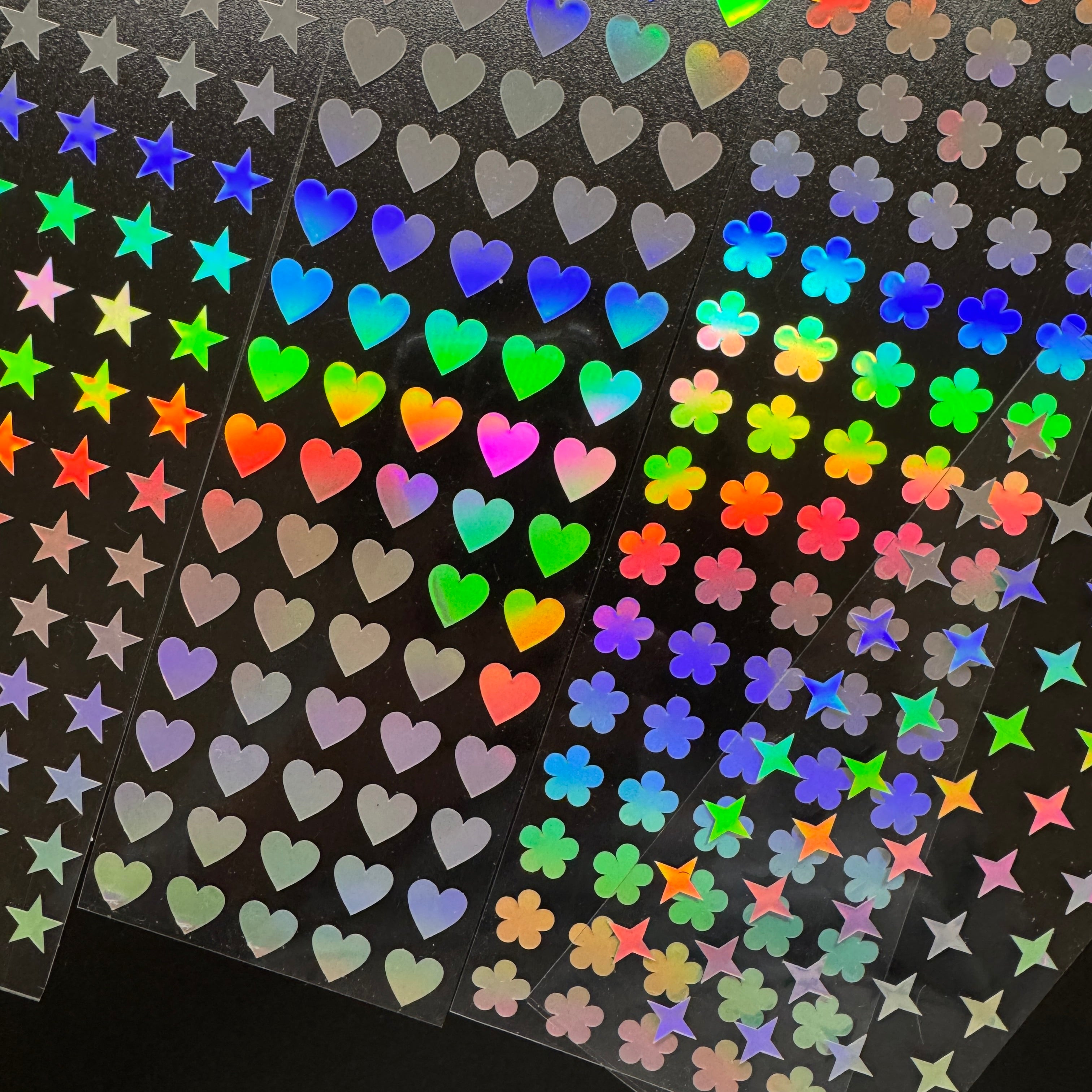 1 CM Holographic Star Sticker Sheet, Sparkle Heart Toploader Stickers