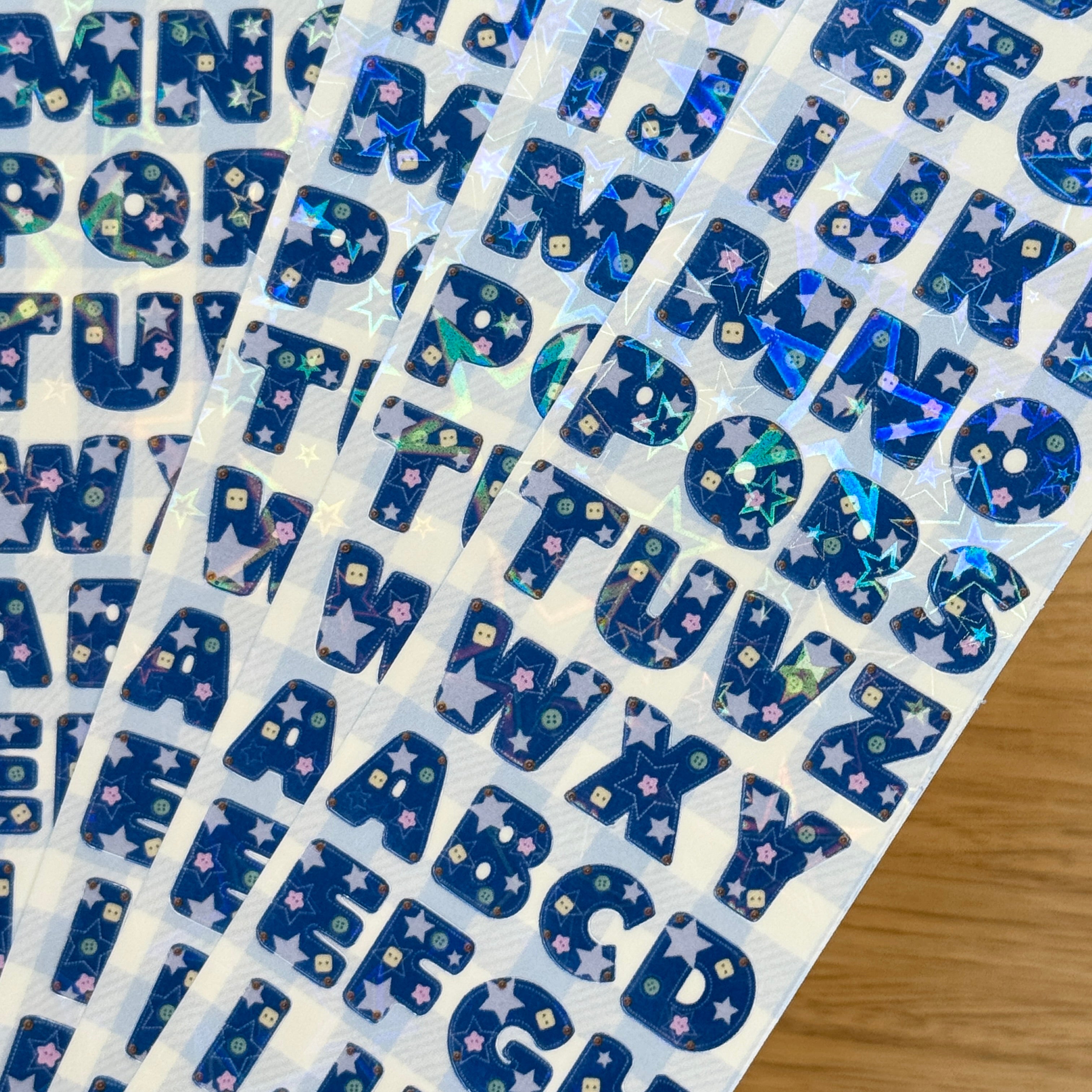 Denim Letters Sticker Sheet