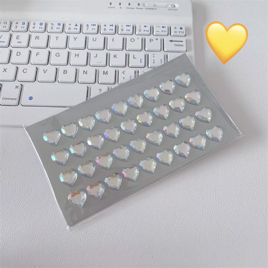 Acrylic Heart Shaped Rhinestone Stikers