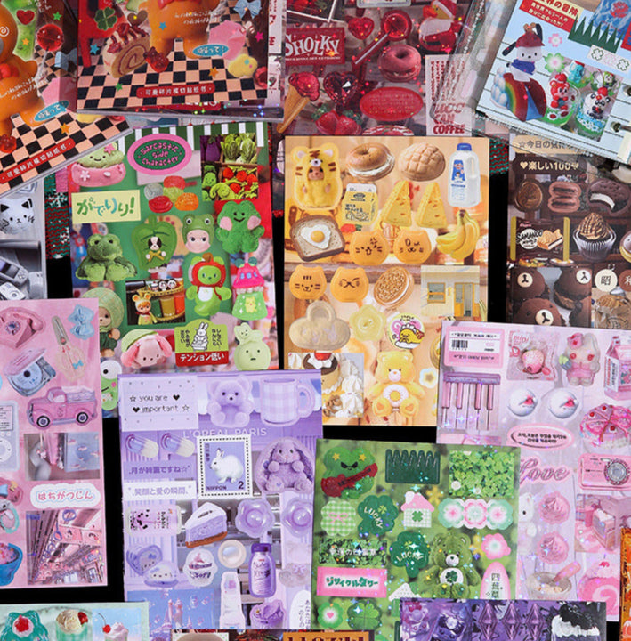 50 Pages Retro Kawaii Sticker Book