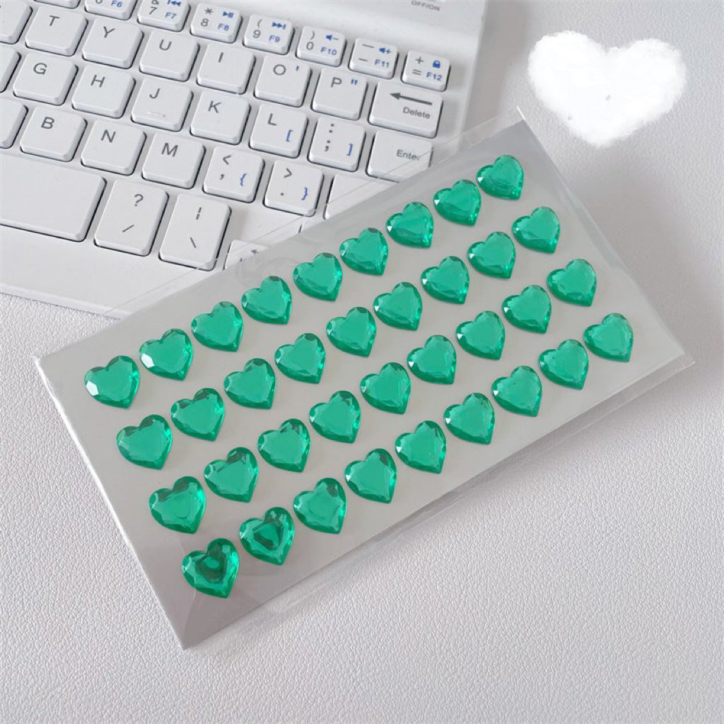 Acrylic Heart Shaped Rhinestone Stikers