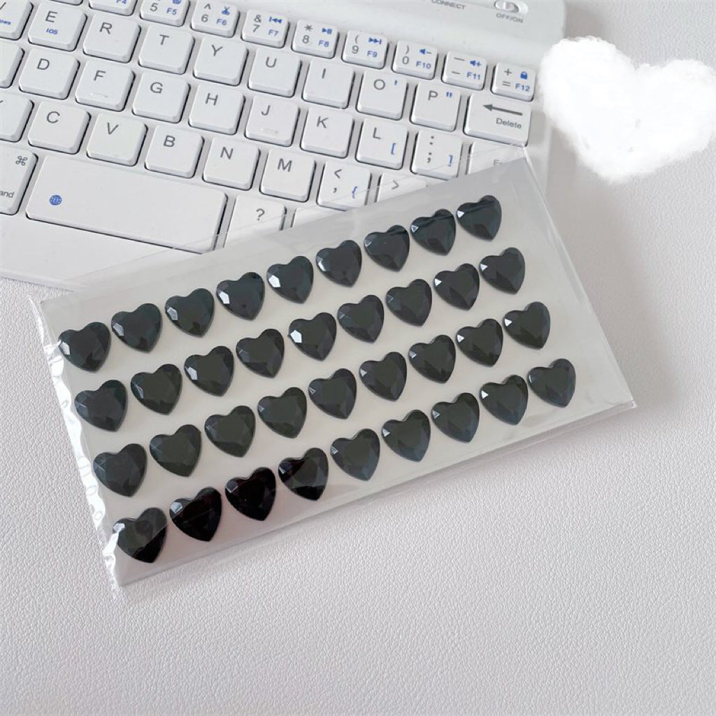 Acrylic Heart Shaped Rhinestone Stikers
