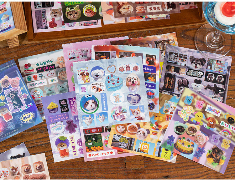 20 Pages Kawaii Retro Style Sticker Book