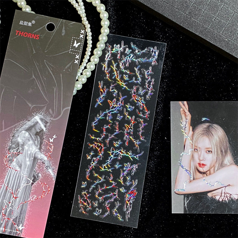 Aurora Silver Foil Line Sticker