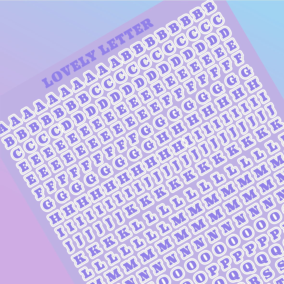 English Letter Sticker Sheet