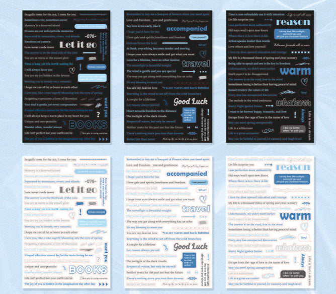 Between the Lines Series INS-style Text Themed Stickers for Journals