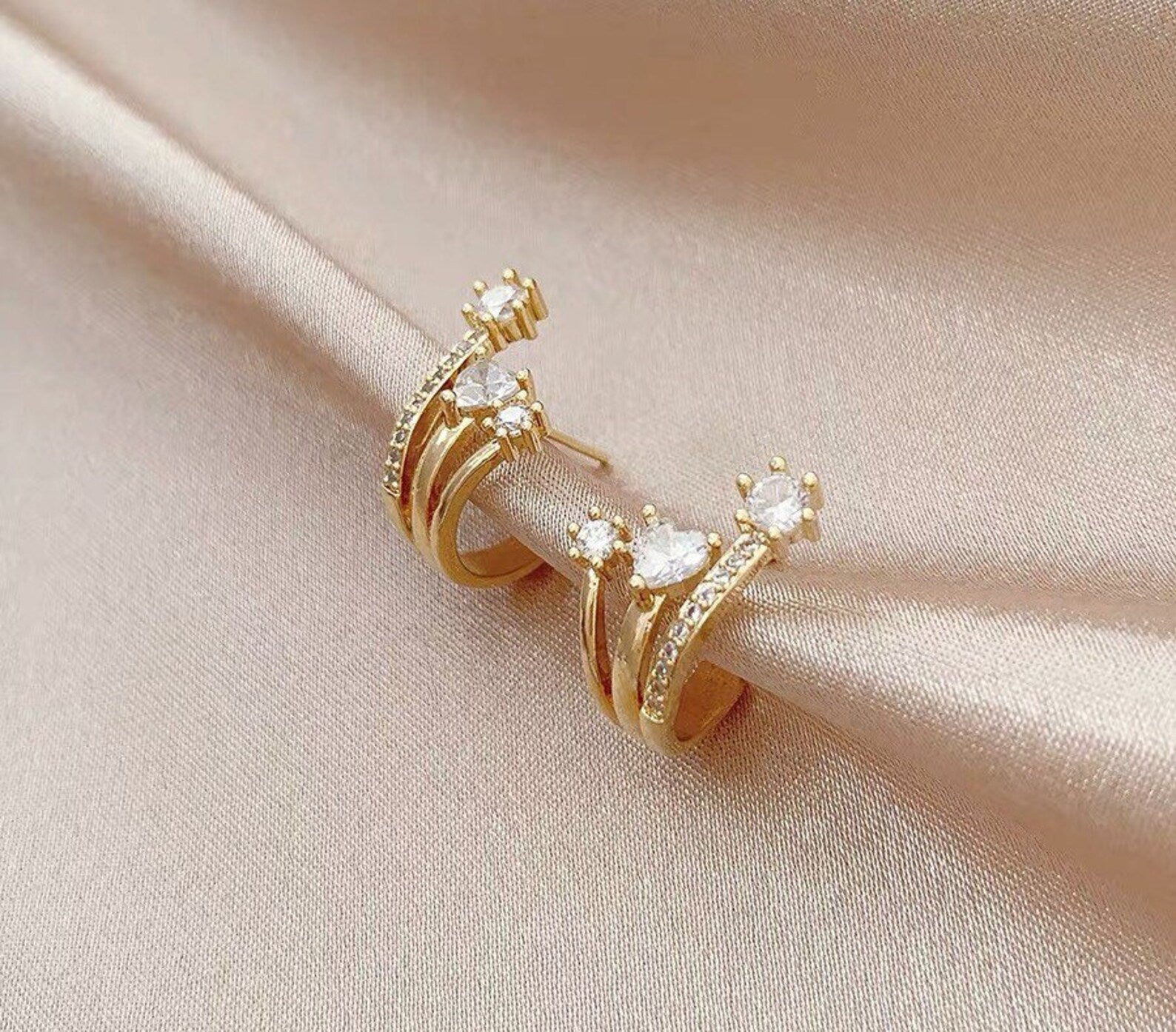Gold Star Huggie Earrings