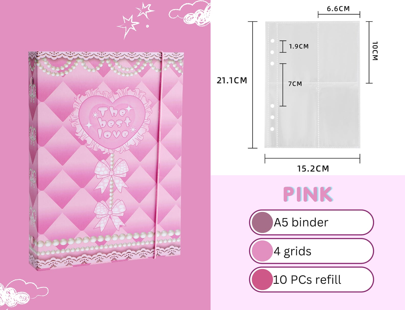 A5 Checkered Heart Binder