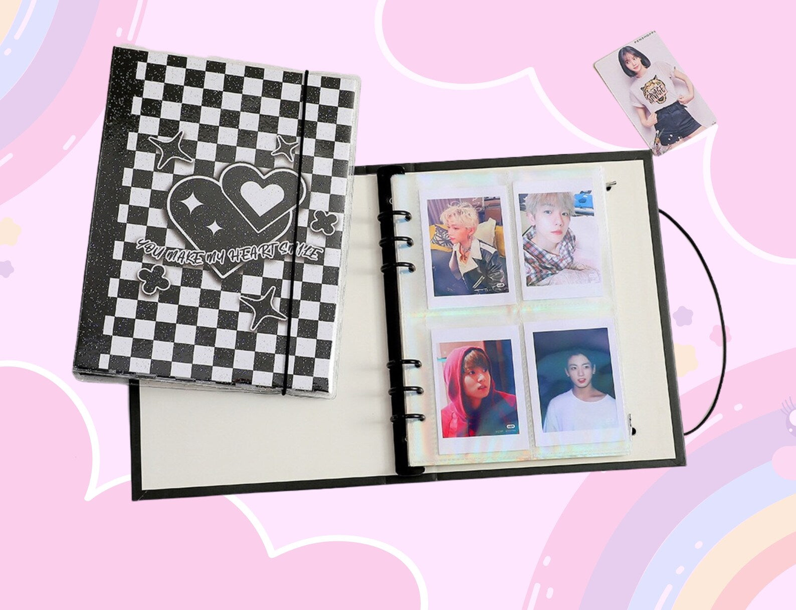 A5 WIDE BINDER COVER A5 Sticker Binder Cover Sticker Pouch Sticker Binder  Kpop Sticker Book Cover A5 Binder 6 Ring A5 Binder 