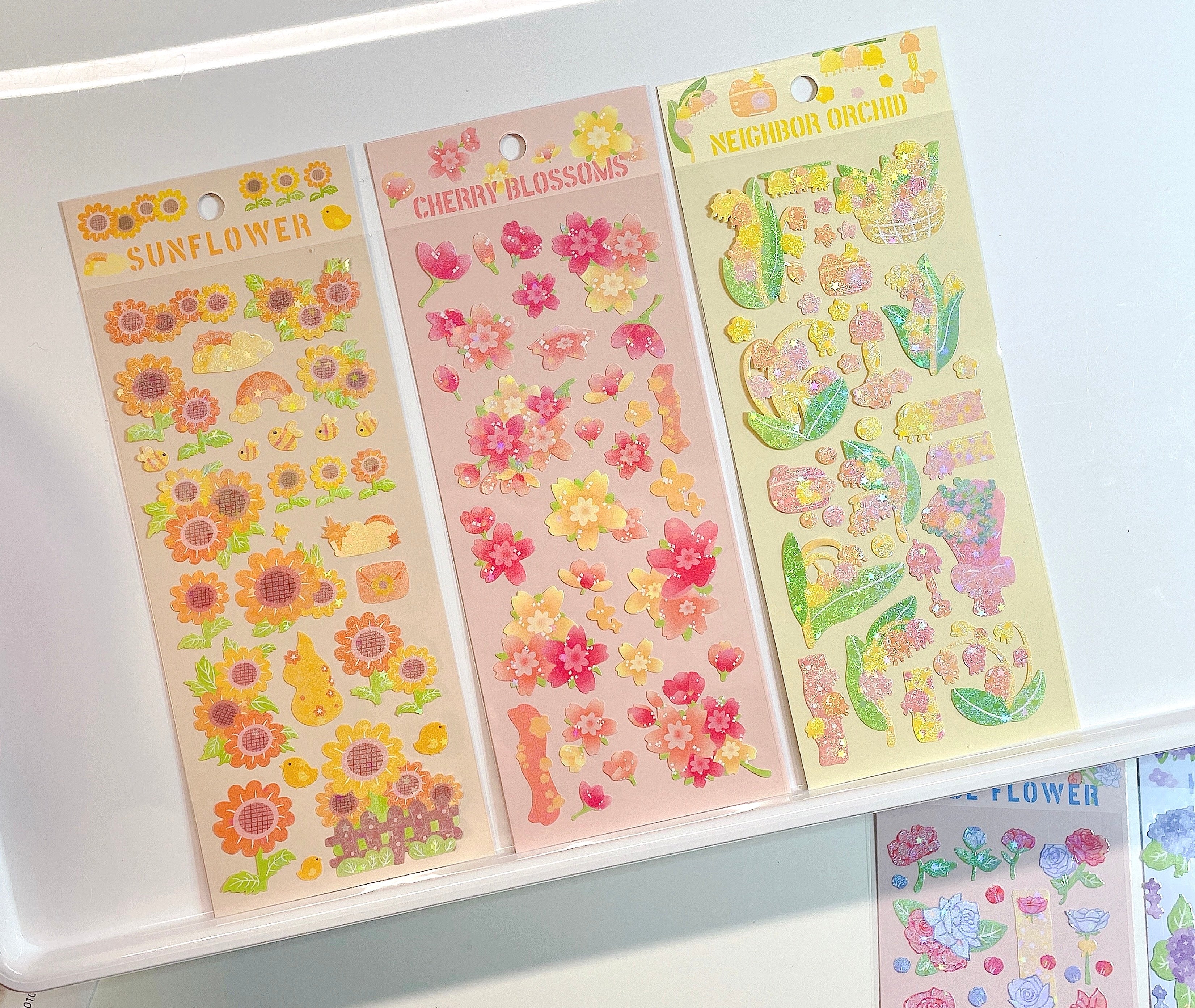 Sparkle Flower Sticker Sheet