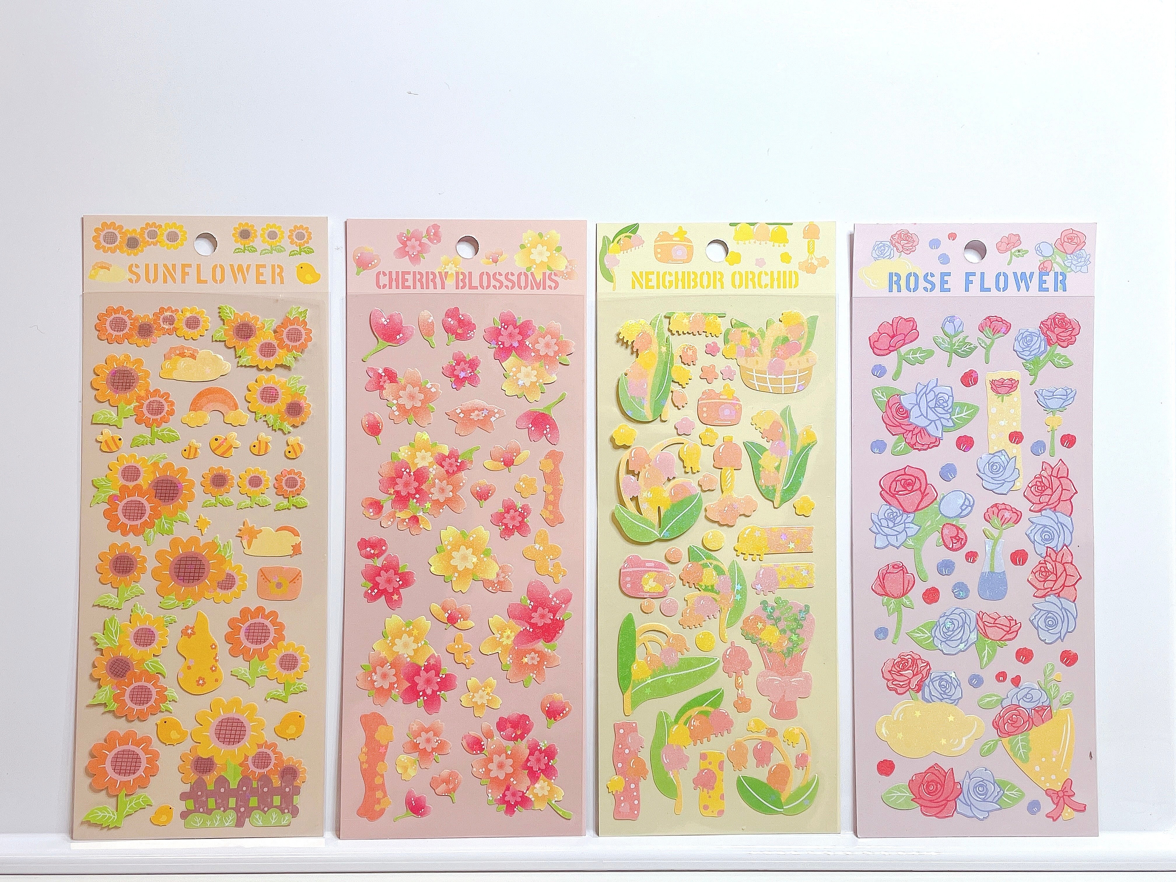 Sparkle Flower Sticker Sheet