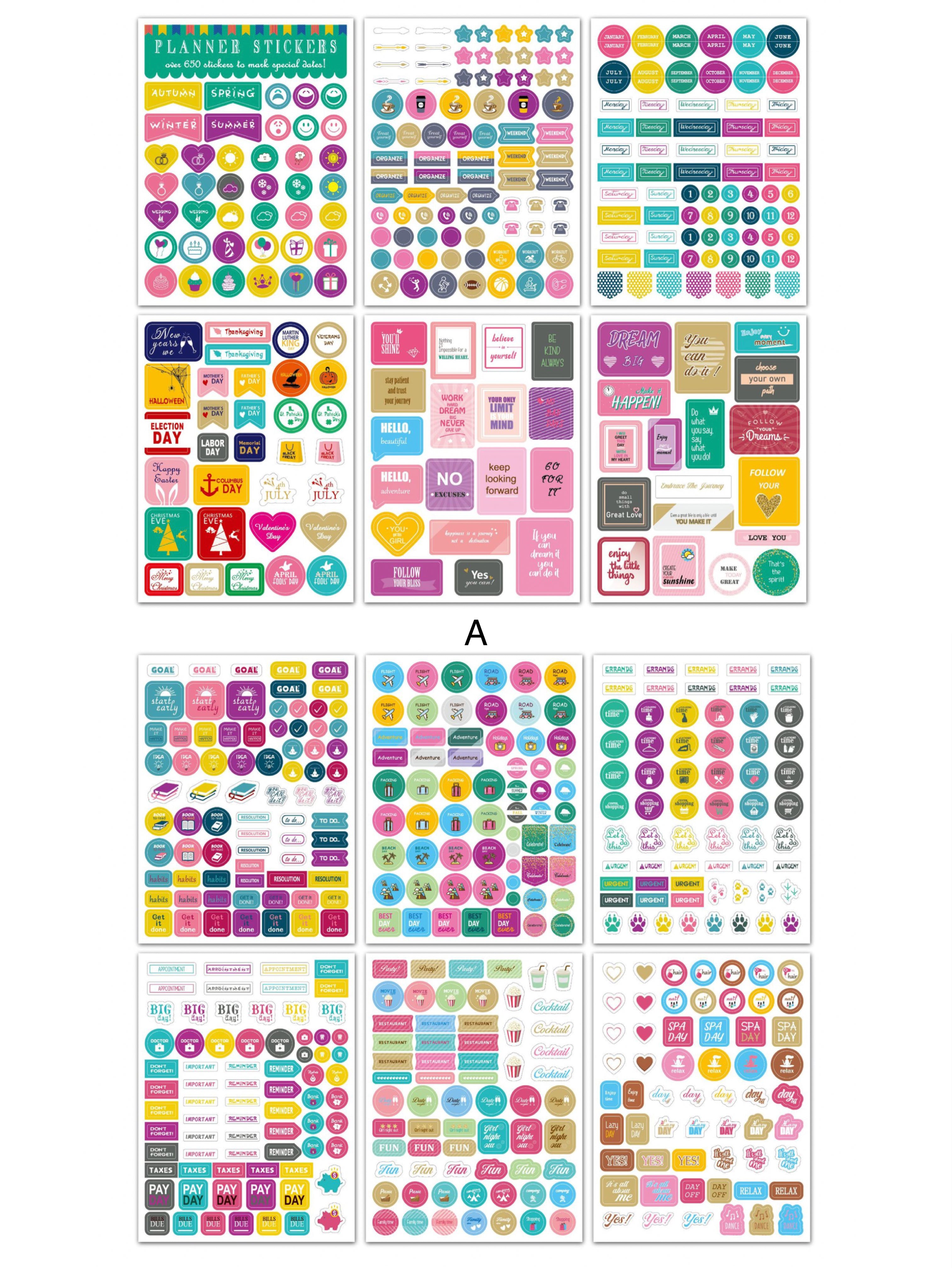 Sticker Plainer Planner Sticker Sheet Bundle