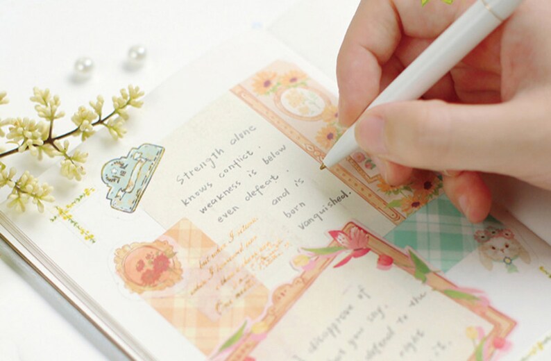Bunny Bear Flower Memo Pad