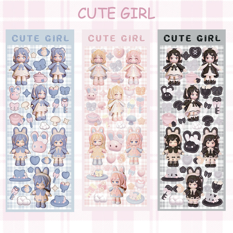Girl Sticker Back Cute Girl Sticker