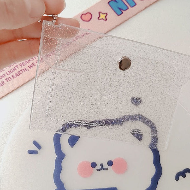 Small Clear Glitter Card Holder
