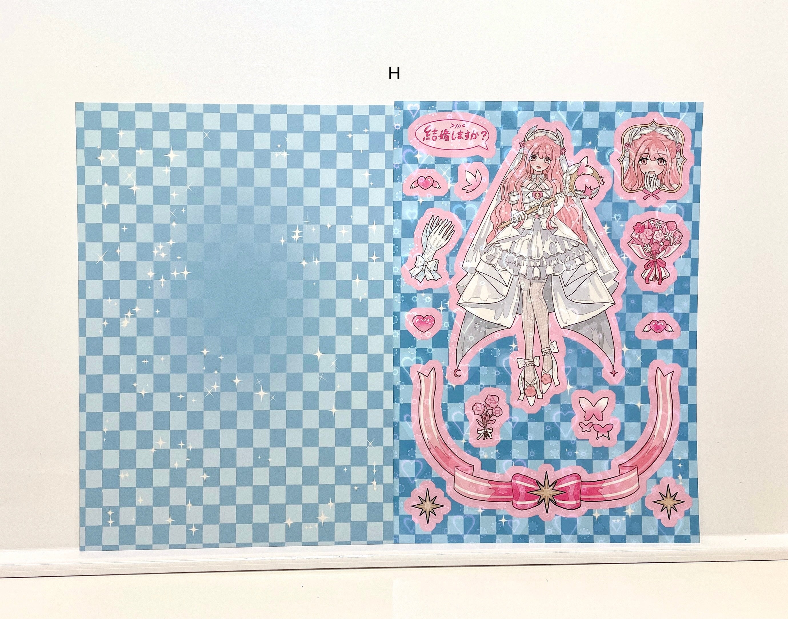 Comic girl sticker sheet