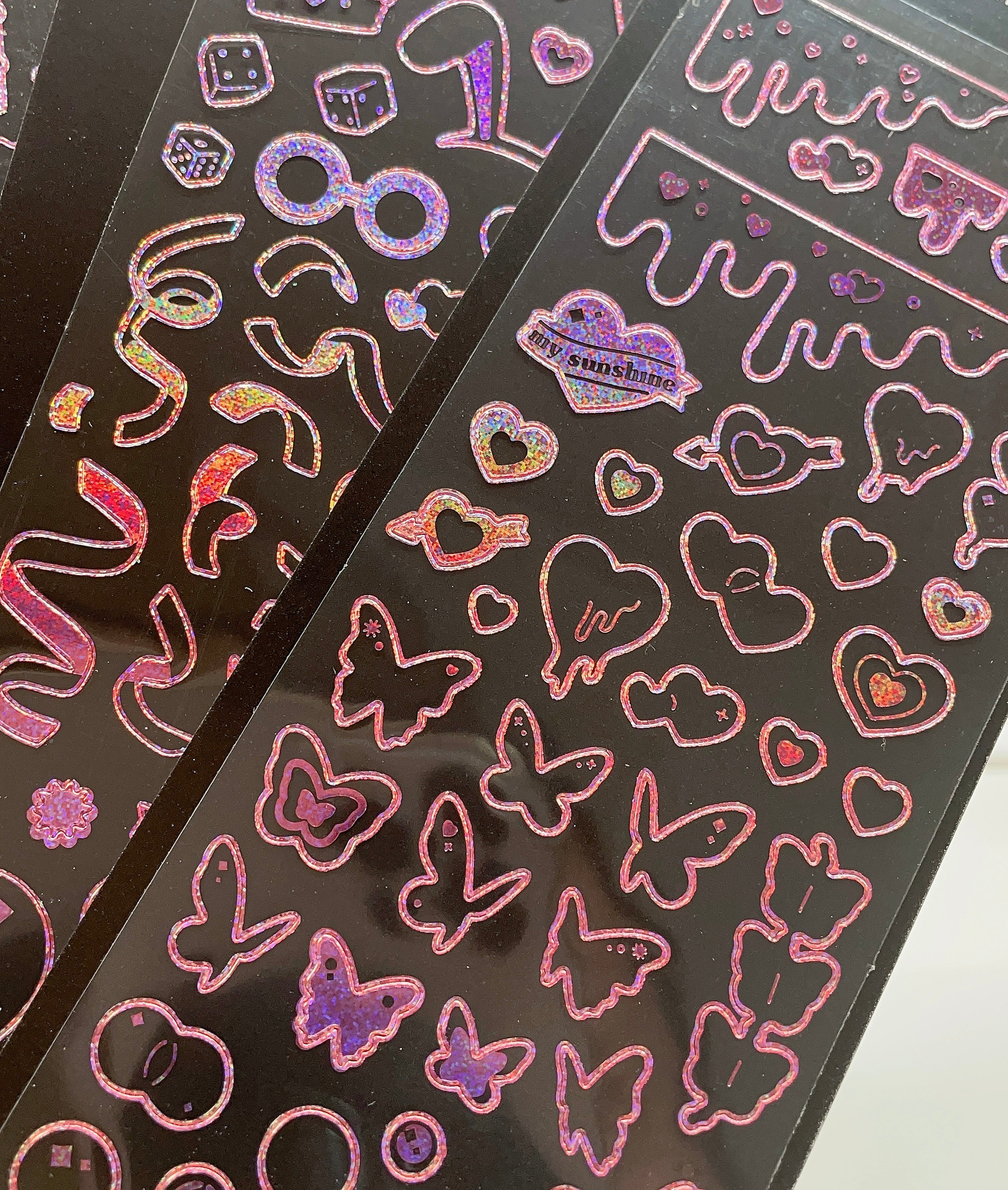 Pink Foil Ribbon Sticker