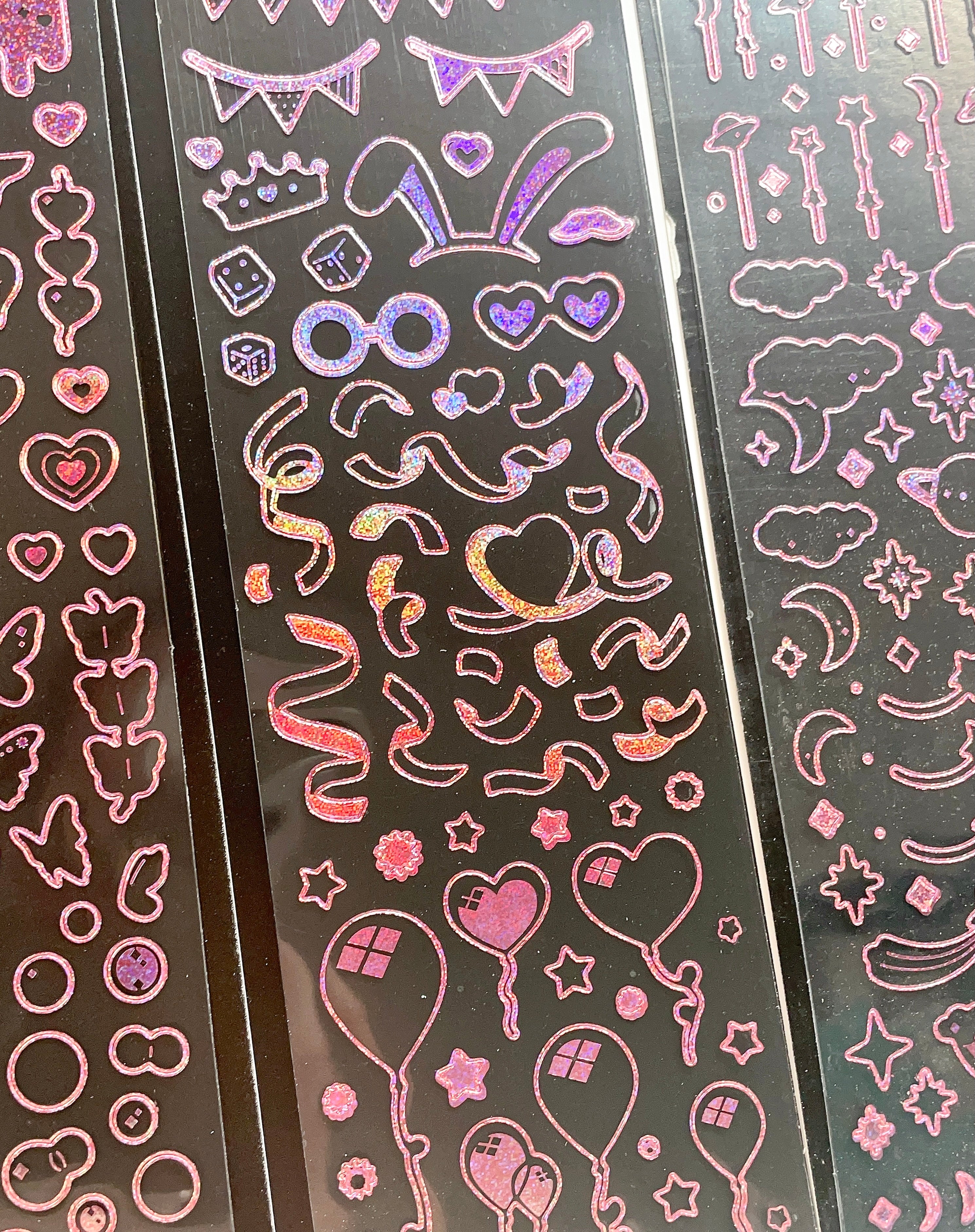 Pink Foil Ribbon Sticker