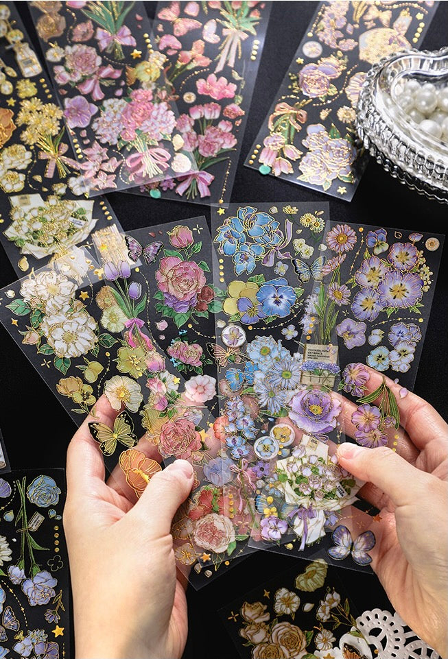 Gold Foil Flower Stickers