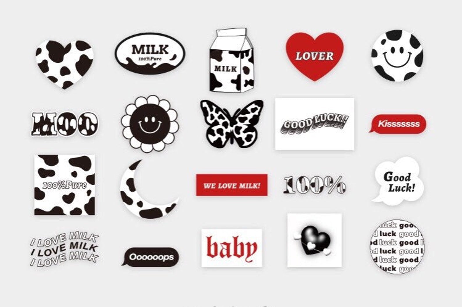 PET Cow Sticker Pack