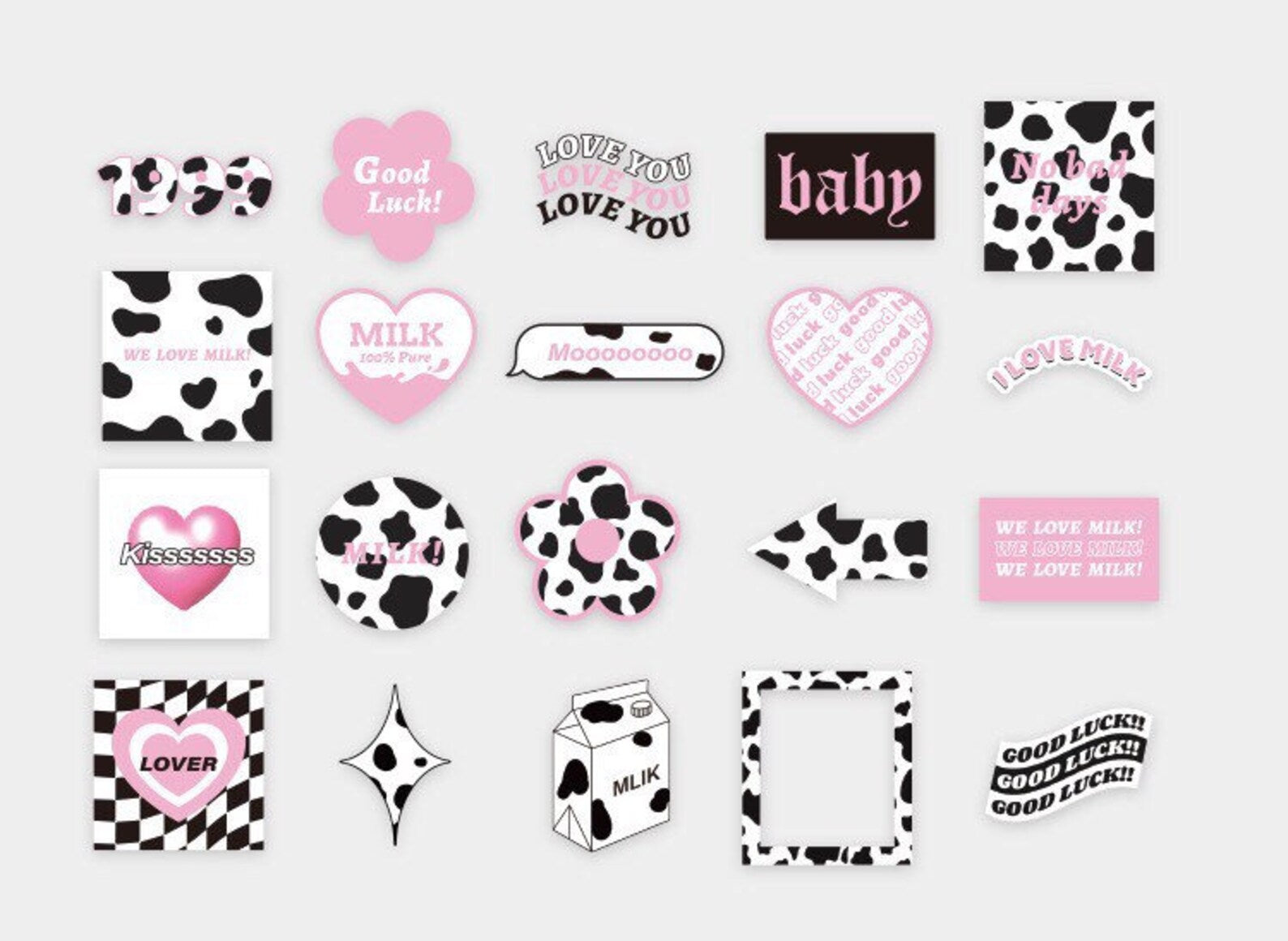 PET Cow Sticker Pack