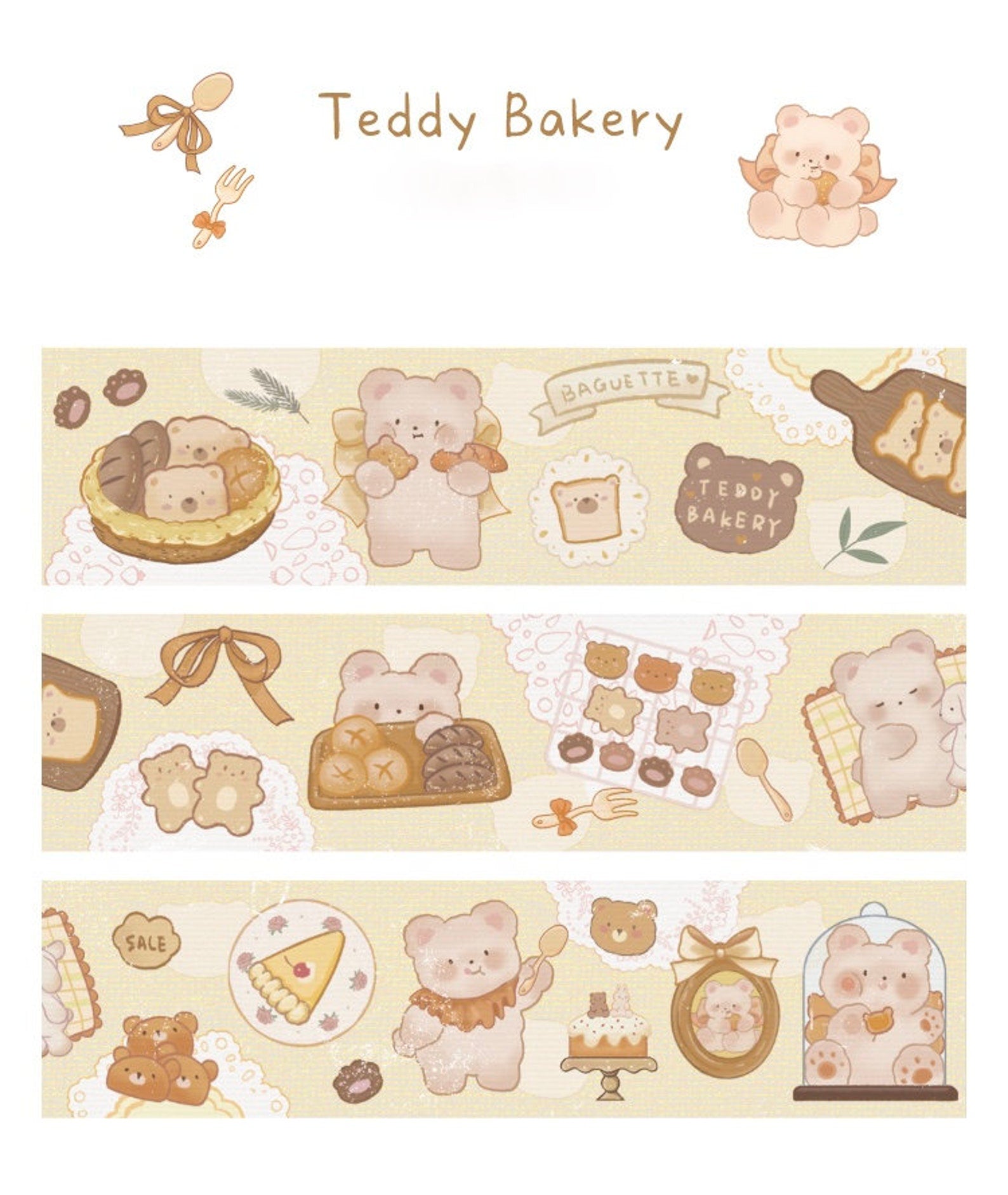 Cute Animal  Bakery Washi Tape
