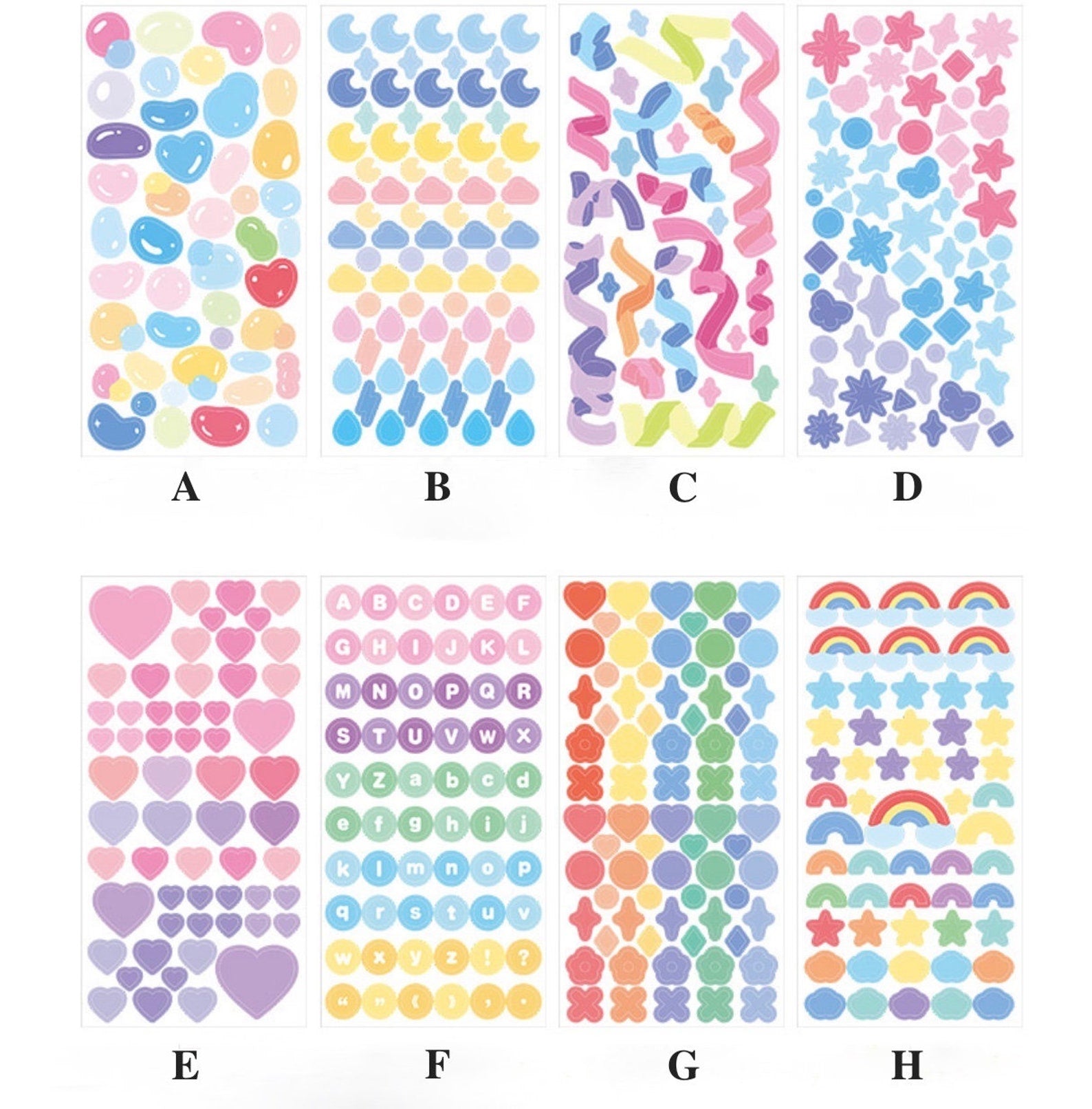 Rainbow & Ribbon Sticker Sheet