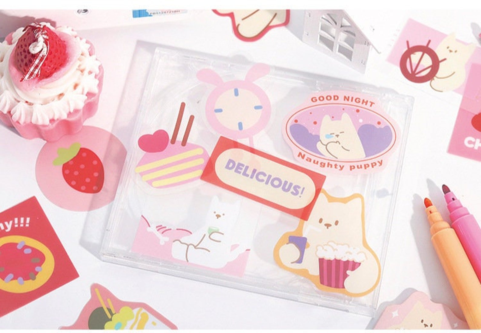 PET Bunny and Bear Deco Stickers