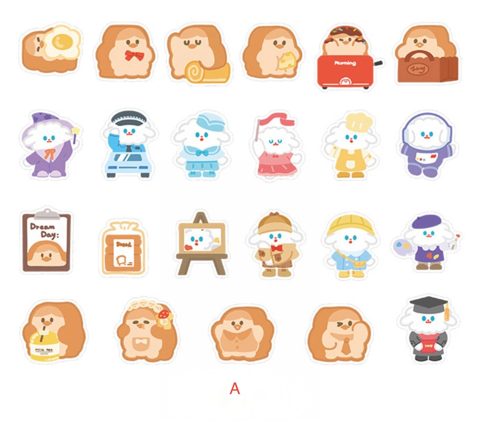 Cute Animal and Snack Sticker Pack